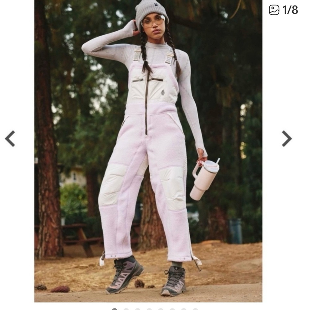 Free People Movement Hit the Slopes Overalls Ski Bibs L